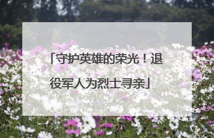 守护英雄的荣光！退役军人为烈士寻亲